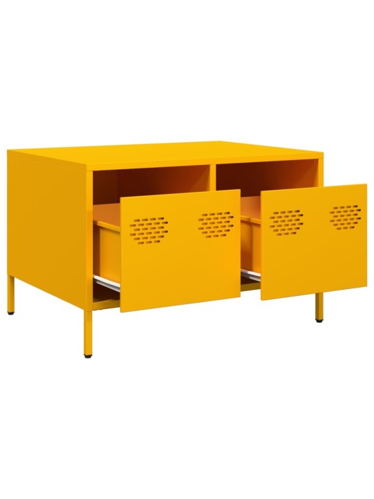 TV skříňka žlutá 68 x 50 x 43,5 cm ocel válcovaná za studena