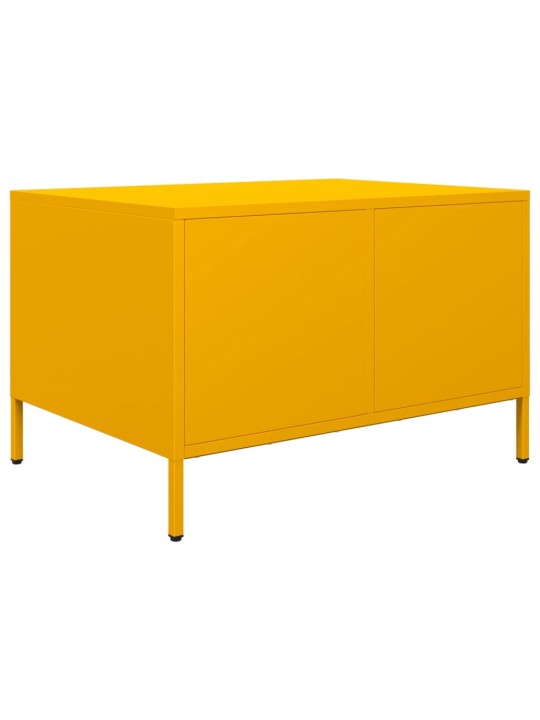 TV skříňka žlutá 68 x 50 x 43,5 cm ocel válcovaná za studena