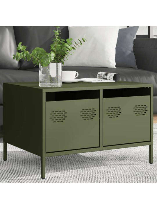 TV skříňka olivová 68 x 50 x 43,5 cm ocel válcovaná za studena
