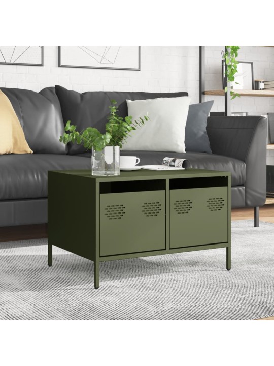 TV skříňka olivová 68 x 50 x 43,5 cm ocel válcovaná za studena
