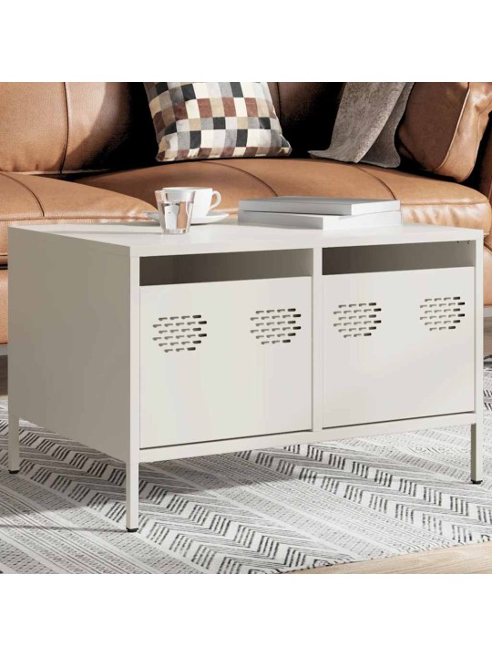 TV skříňka bílá 68 x 50 x 43,5 cm ocel válcovaná za studena