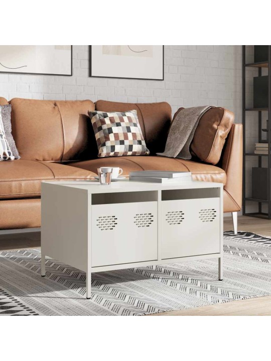 TV skříňka bílá 68 x 50 x 43,5 cm ocel válcovaná za studena