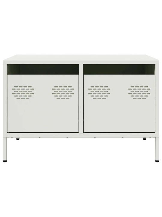 TV skříňka bílá 68 x 50 x 43,5 cm ocel válcovaná za studena