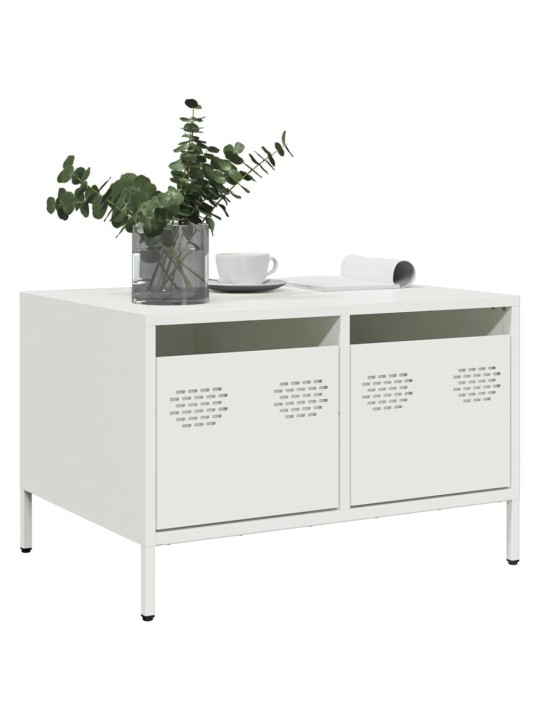 TV skříňka bílá 68 x 50 x 43,5 cm ocel válcovaná za studena