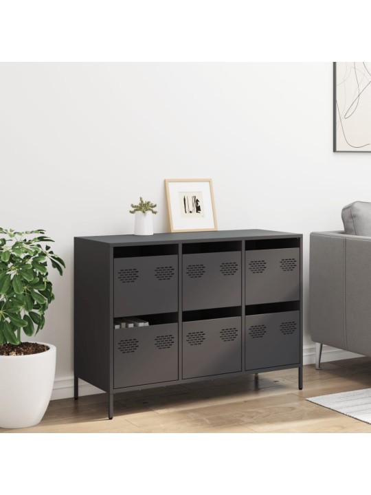 Příborník černý 101,5 x 39 x 73,5 cm ocel válcovaná za studena