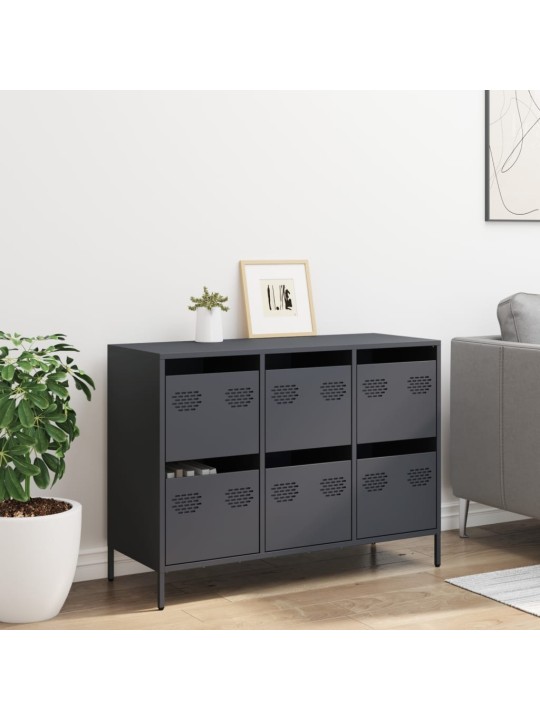 Příborník antracitový 101,5x39x73,5cm ocel válcovaná za studena