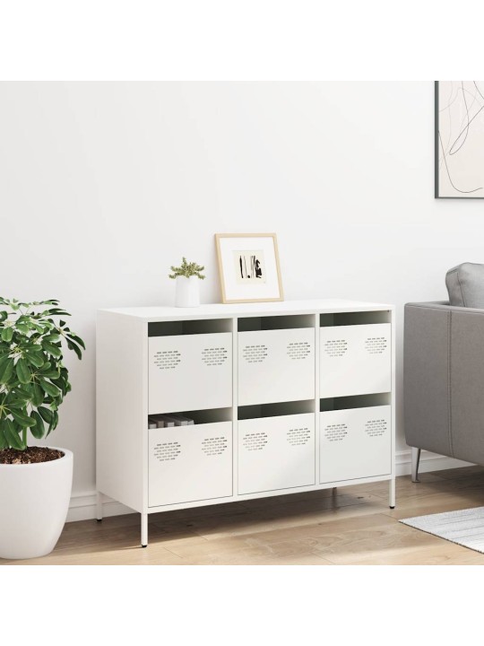 Příborník bílý 101,5 x 39 x 73,5 cm ocel válcovaná za studena