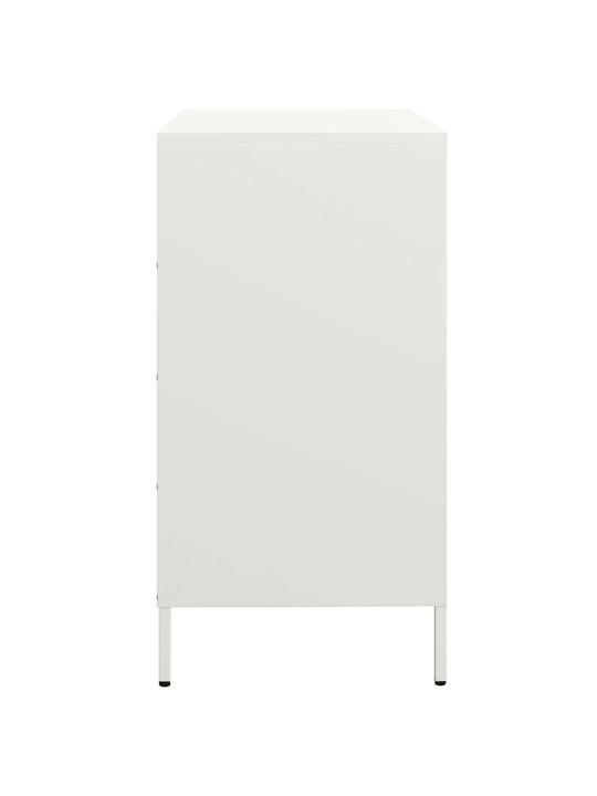 Příborník bílý 68 x 39 x 73,5 cm ocel válcovaná za studena