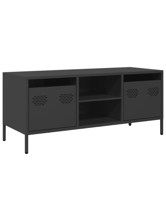 TV skříňka černá 101,5 x 39 x 43,5 cm ocel válcovaná za studena