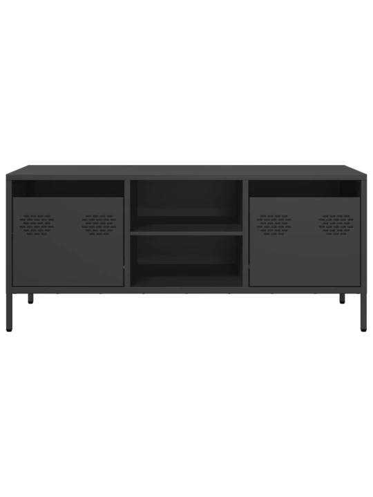 TV skříňka černá 101,5 x 39 x 43,5 cm ocel válcovaná za studena