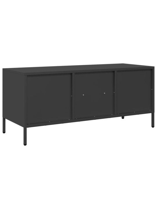 TV skříňka černá 101,5 x 39 x 43,5 cm ocel válcovaná za studena