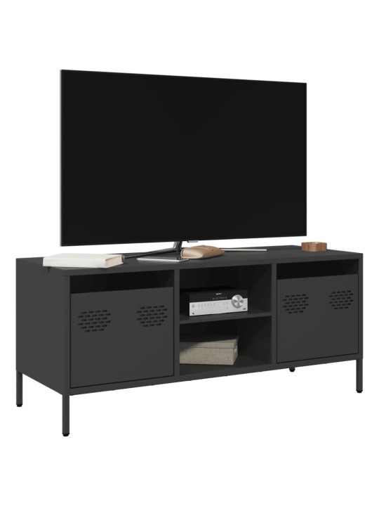 TV skříňka černá 101,5 x 39 x 43,5 cm ocel válcovaná za studena