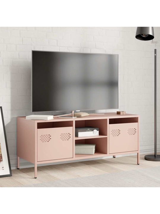 TV skříňka růžová 101,5x39x43,5 cm ocel válcovaná za studena