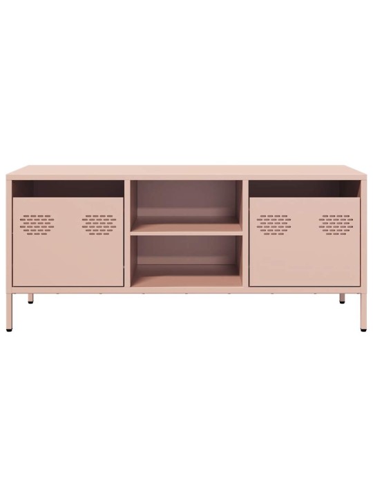 TV skříňka růžová 101,5x39x43,5 cm ocel válcovaná za studena