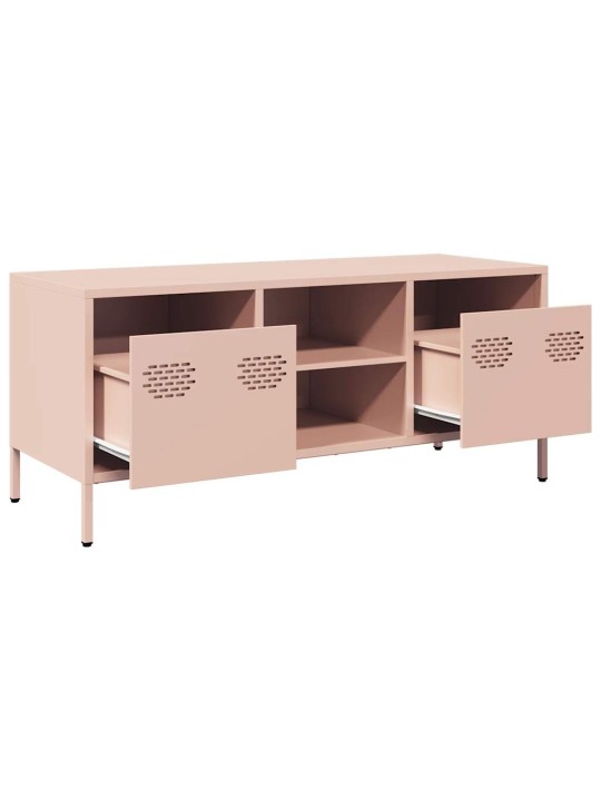 TV skříňka růžová 101,5x39x43,5 cm ocel válcovaná za studena