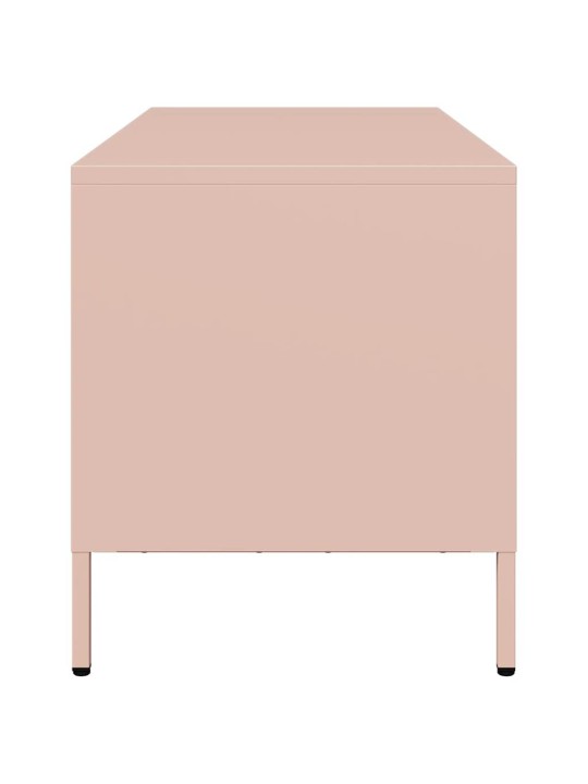TV skříňka růžová 101,5x39x43,5 cm ocel válcovaná za studena