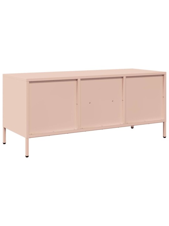 TV skříňka růžová 101,5x39x43,5 cm ocel válcovaná za studena