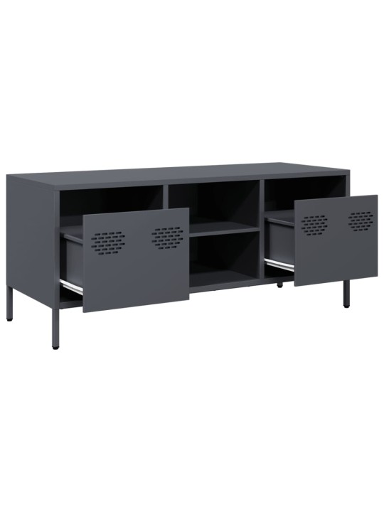 TV skříňka antracit 101,5x39x43,5 cm ocel válcovaná za studena