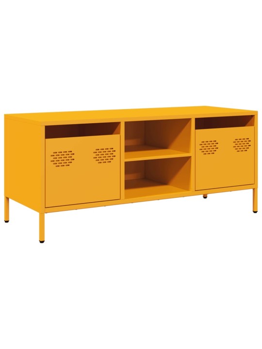 TV skříňka hořčicově žlutá 101,5 x 39 x 43,5 cm ocel