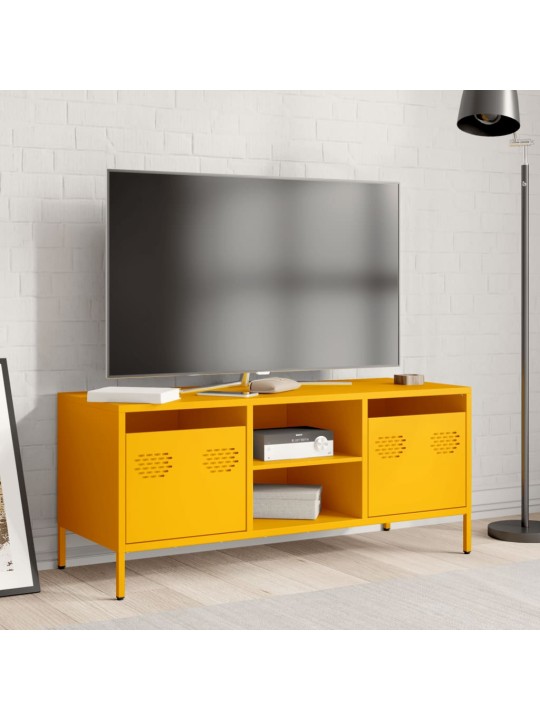 TV skříňka hořčicově žlutá 101,5 x 39 x 43,5 cm ocel