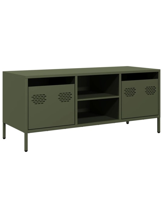 TV skříňka olivově zelená 101,5 x 39 x 43,5 cm ocel