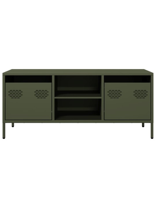 TV skříňka olivově zelená 101,5 x 39 x 43,5 cm ocel