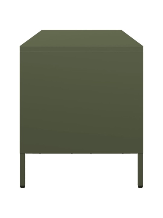 TV skříňka olivově zelená 101,5 x 39 x 43,5 cm ocel