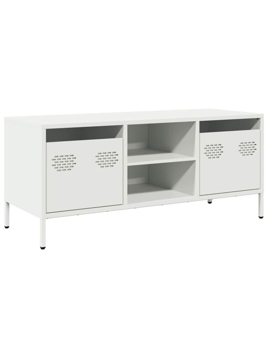 TV skříňka bílá 101,5 x 39 x 43,5 cm ocel válcovaná za studena