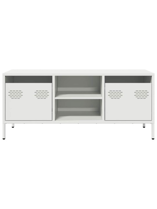 TV skříňka bílá 101,5 x 39 x 43,5 cm ocel válcovaná za studena