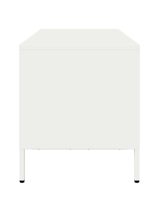 TV skříňka bílá 101,5 x 39 x 43,5 cm ocel válcovaná za studena