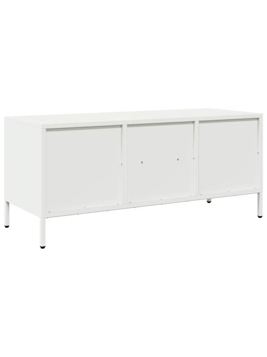 TV skříňka bílá 101,5 x 39 x 43,5 cm ocel válcovaná za studena