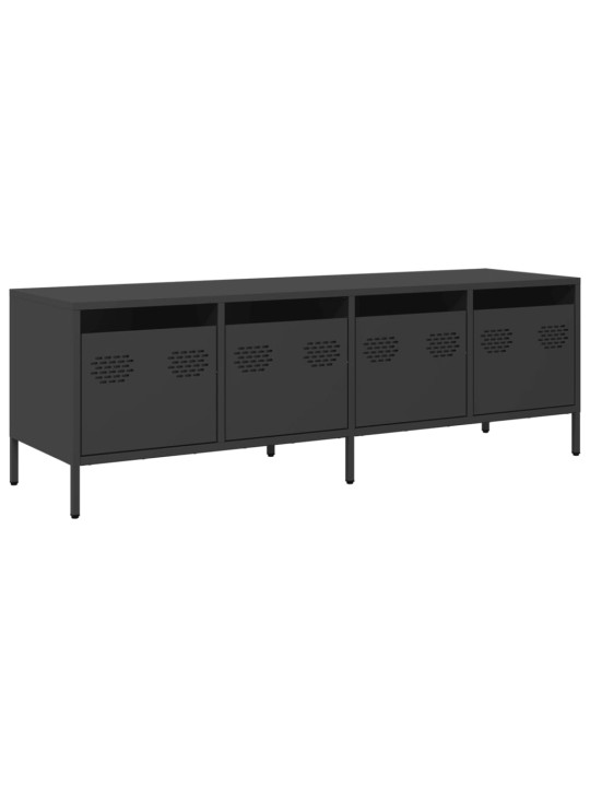 TV skříňka černá 135 x 39 x 43,5 cm ocel válcovaná za studena