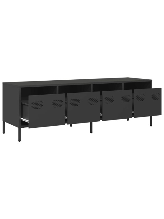 TV skříňka černá 135 x 39 x 43,5 cm ocel válcovaná za studena