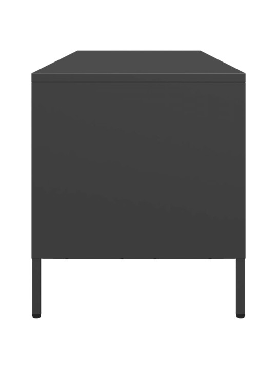 TV skříňka černá 135 x 39 x 43,5 cm ocel válcovaná za studena