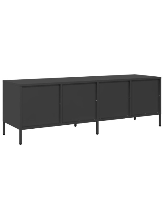 TV skříňka černá 135 x 39 x 43,5 cm ocel válcovaná za studena