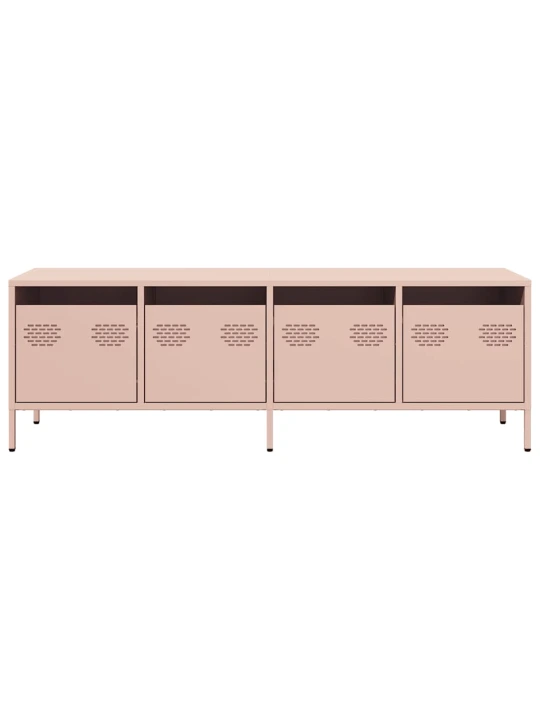 TV skříňka růžová 135 x 39 x 43,5 cm ocel válcovaná za studena