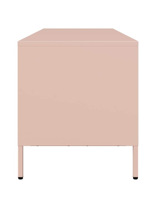 TV skříňka růžová 135 x 39 x 43,5 cm ocel válcovaná za studena
