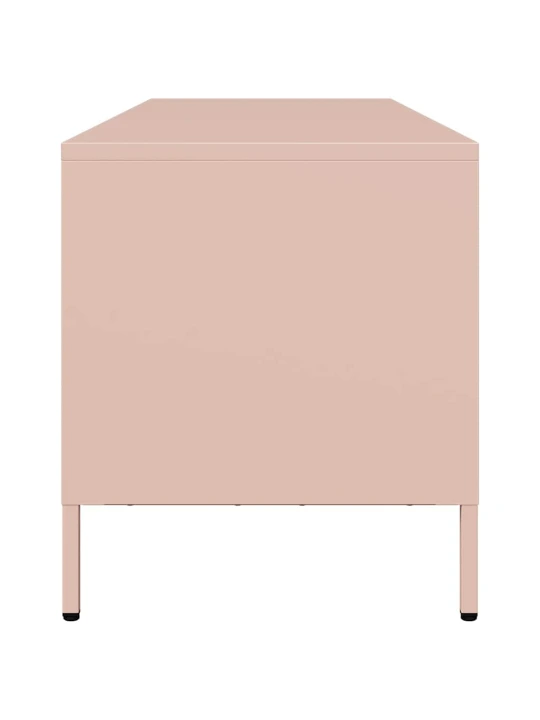 TV skříňka růžová 135 x 39 x 43,5 cm ocel válcovaná za studena