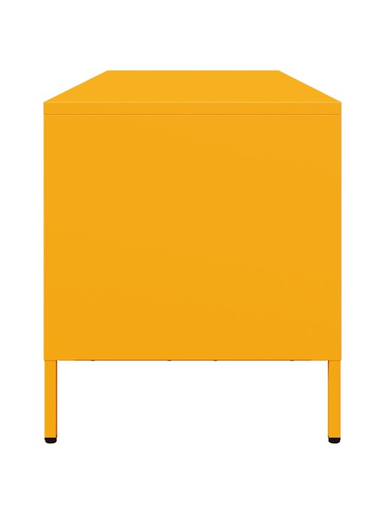 TV skříňka hořčicově žlutá 135 x 39 x 43,5 cm ocel