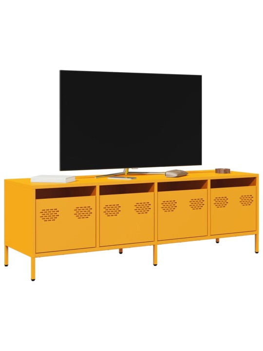 TV skříňka hořčicově žlutá 135 x 39 x 43,5 cm ocel