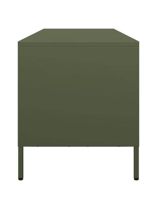 TV skříňka olivově zelená 135 x 39 x 43,5 cm ocel