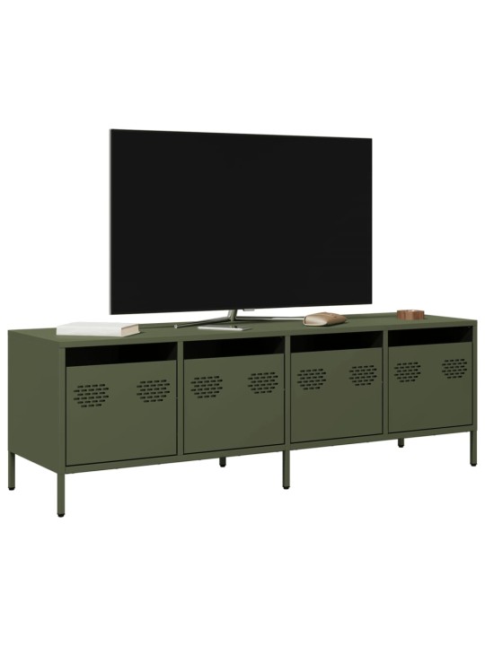 TV skříňka olivově zelená 135 x 39 x 43,5 cm ocel