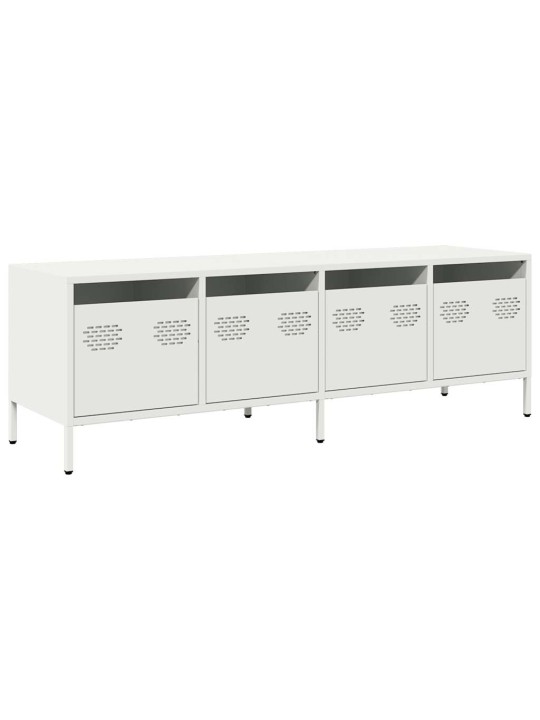 TV skříňka bílá 135 x 39 x 43,5 cm ocel válcovaná za studena