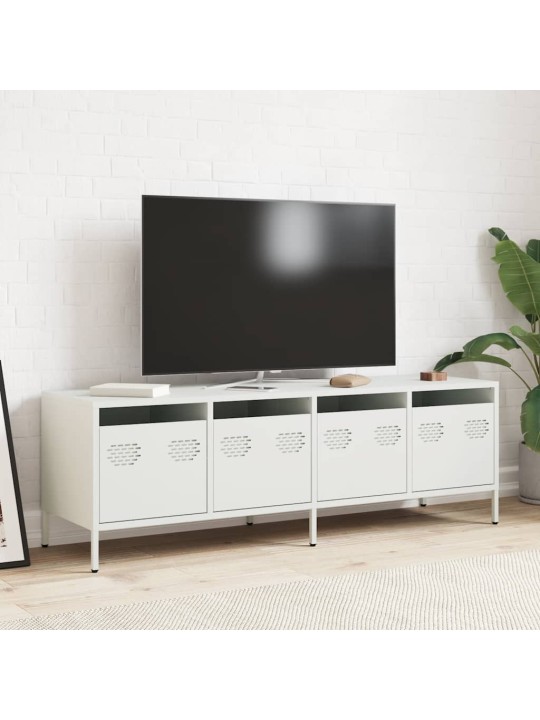TV skříňka bílá 135 x 39 x 43,5 cm ocel válcovaná za studena