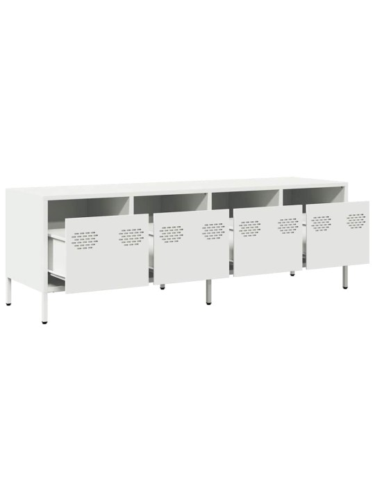 TV skříňka bílá 135 x 39 x 43,5 cm ocel válcovaná za studena