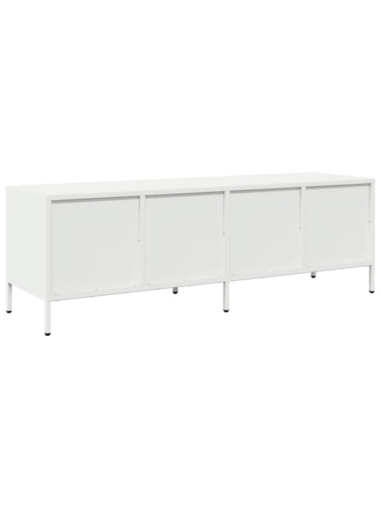 TV skříňka bílá 135 x 39 x 43,5 cm ocel válcovaná za studena