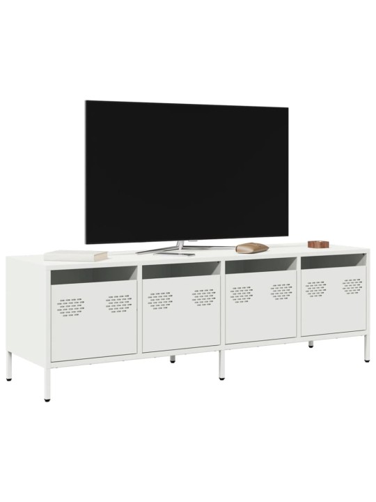 TV skříňka bílá 135 x 39 x 43,5 cm ocel válcovaná za studena
