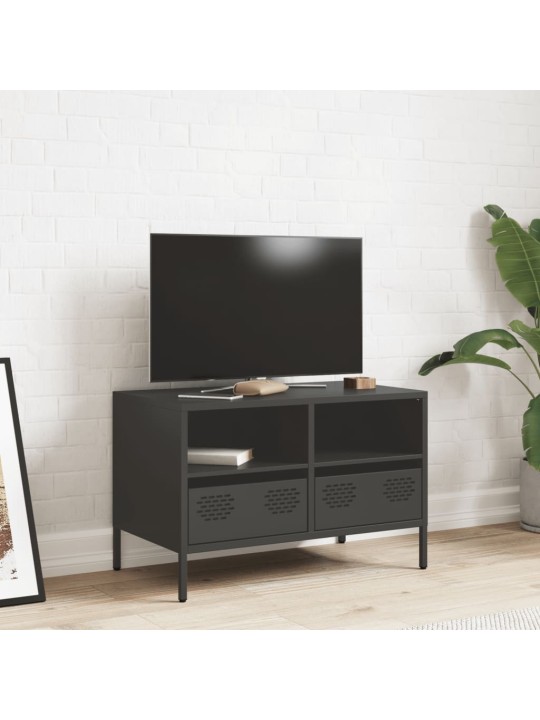 TV skříňka černá 68 x 39 x 43,5 cm ocel válcovaná za studena