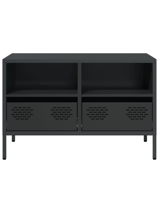 TV skříňka černá 68 x 39 x 43,5 cm ocel válcovaná za studena