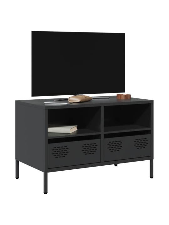 TV skříňka černá 68 x 39 x 43,5 cm ocel válcovaná za studena
